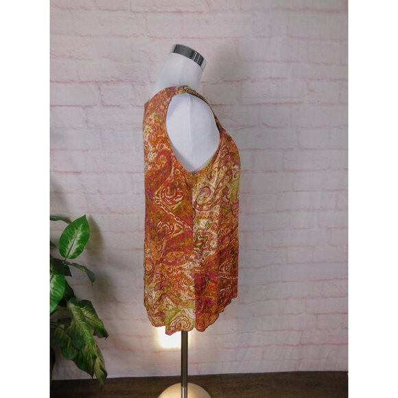 Dressbarn Beaded Paisley Halter Top L Women Boho - Picture 5 of 11